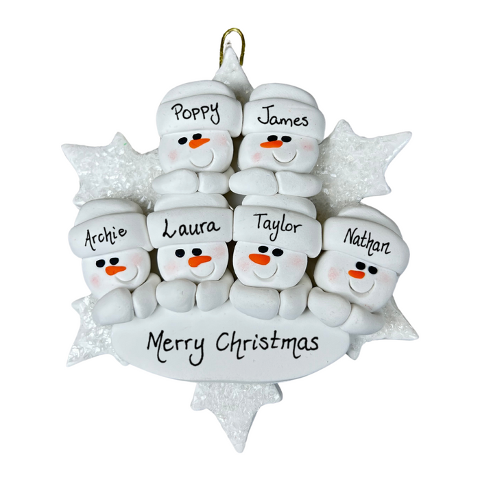 Snowflake Family of 6 Ornament