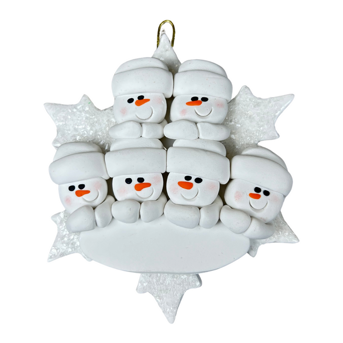 Snowflake Family of 6 Ornament