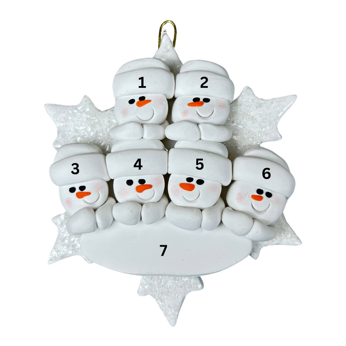 Snowflake Family of 6 Ornament