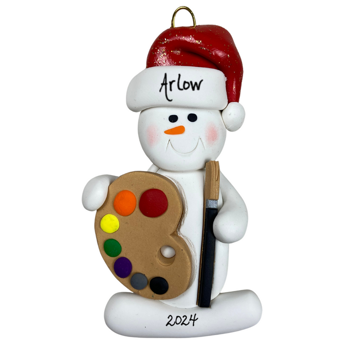 Snowman Artist Ornament