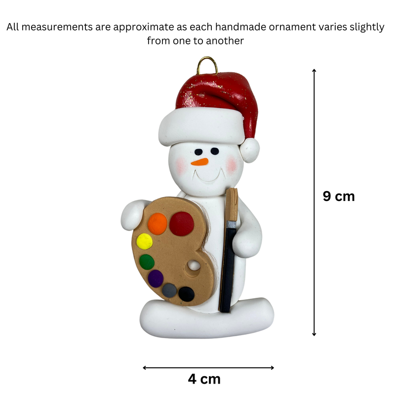 Snowman Artist Christmas Ornament
