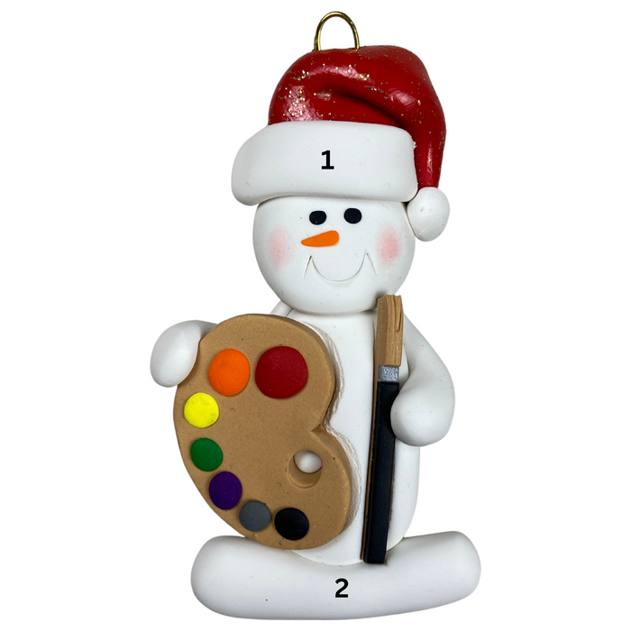 Snowman Artist Ornament