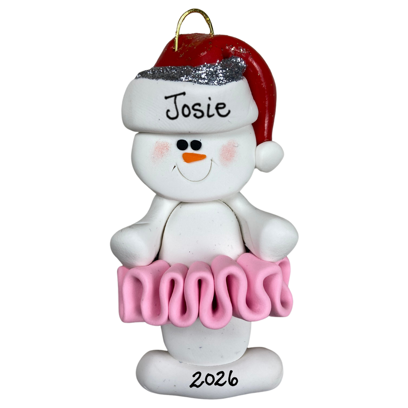 Snowman Ballerina Christmas Ornament