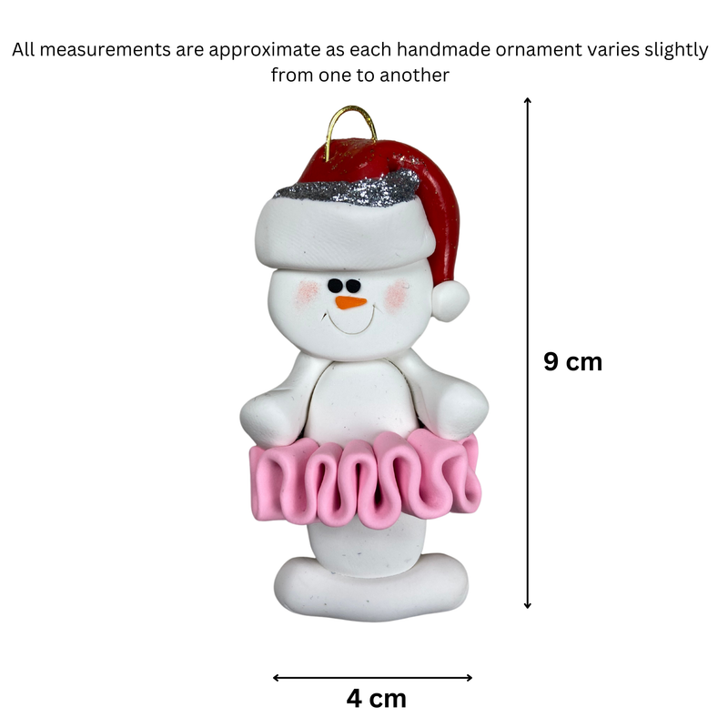 Snowman Ballerina Christmas Ornament