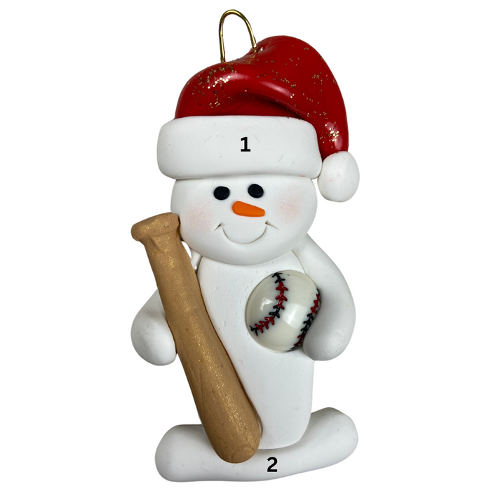 Snowman Baseball Ornament