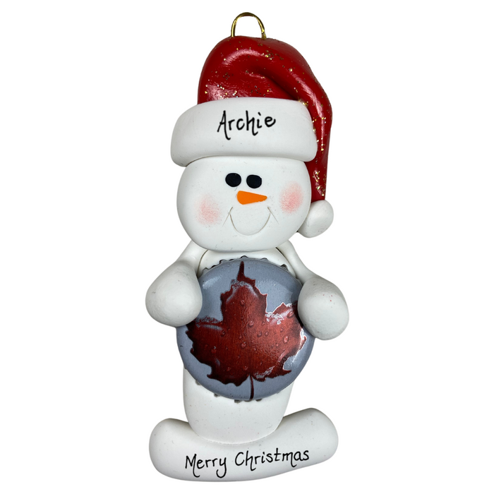 Snowman Beer Drinker Ornament