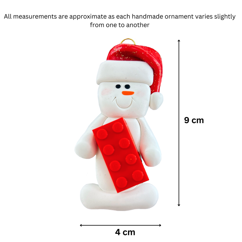 Snowman Brick Lover Christmas Ornament