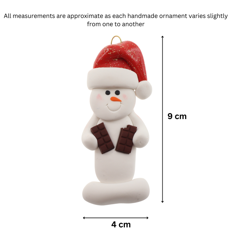 Snowman Chocolate Lover Christmas Ornament