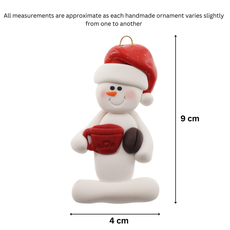 Snowman Coffee Lover Christmas Ornament