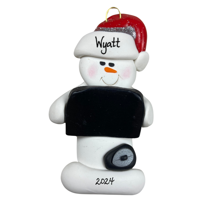 Snowman Computer Whiz Ornament