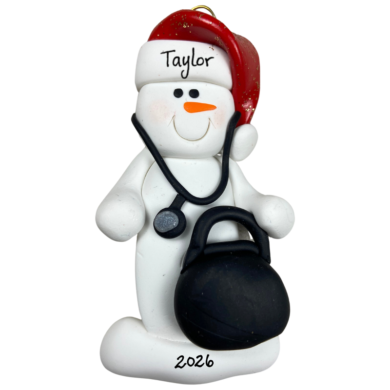 Snowman Doctor Christmas Ornament