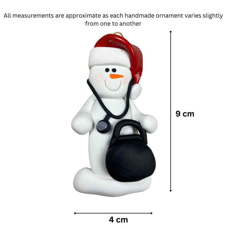 Snowman Doctor Christmas Ornament