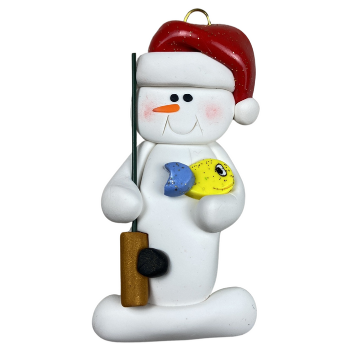 Snowman Fisherman Ornament