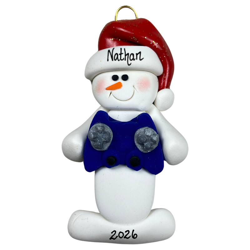 Snowman Gamer Christmas Ornament