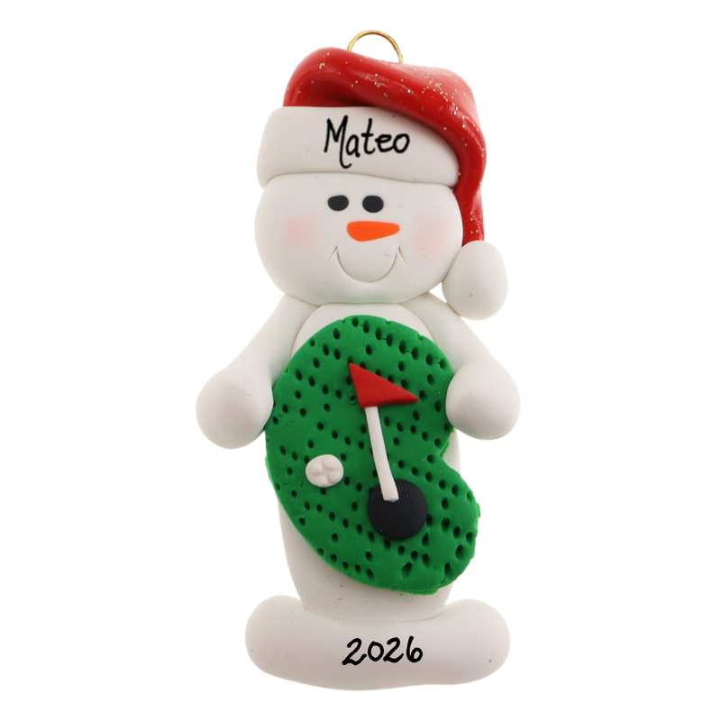 Snowman Golfer Christmas Ornament