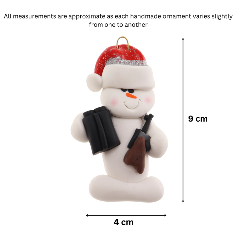 Snowman Hunter Christmas Ornament