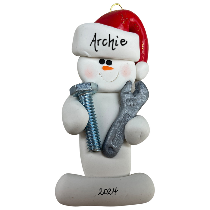 Snowman Mechanic Ornament