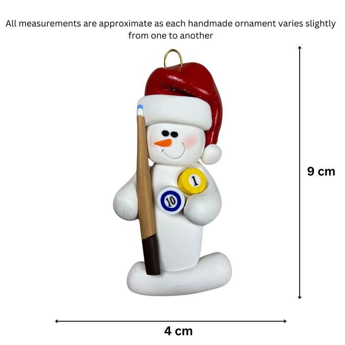 Snowman Pool Player Ornament