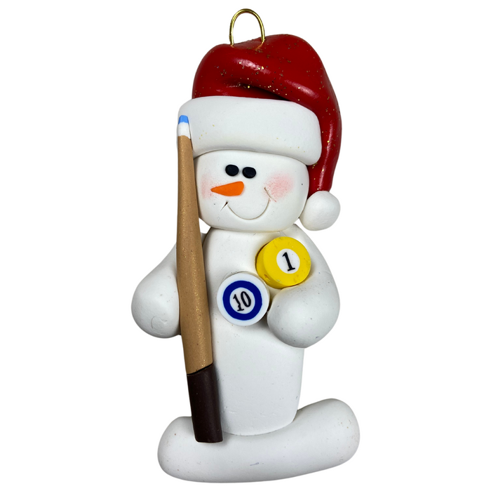 Snowman Pool Player Ornament