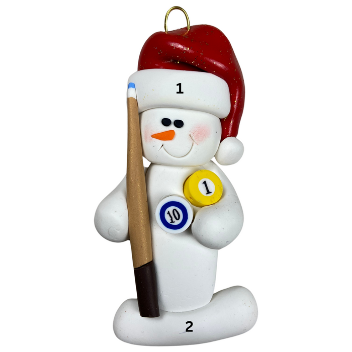 Snowman Pool Player Ornament