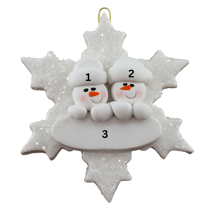 Snowflake Family of 2 Ornament