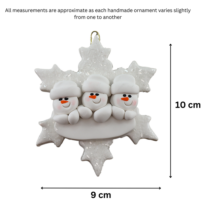 Snowflake Family of 3 Ornament Ornamentopia