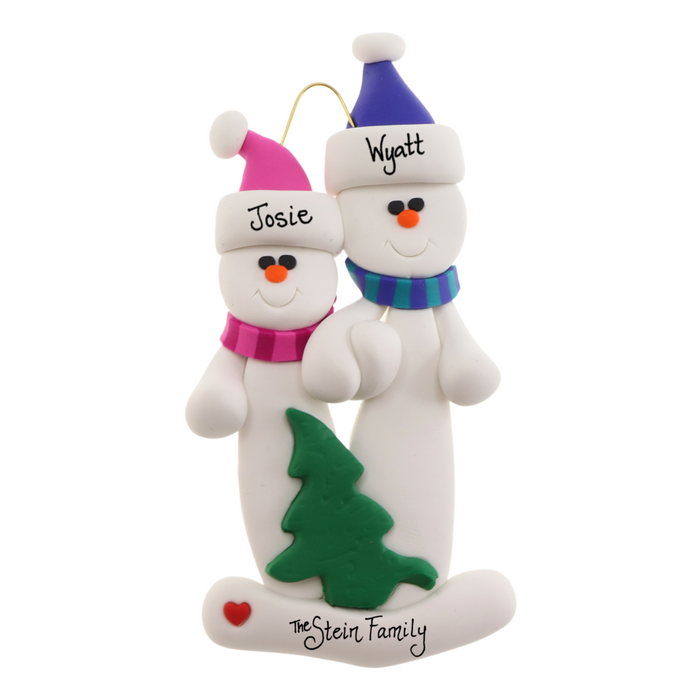 Tree Family of 2 Christmas Ornament