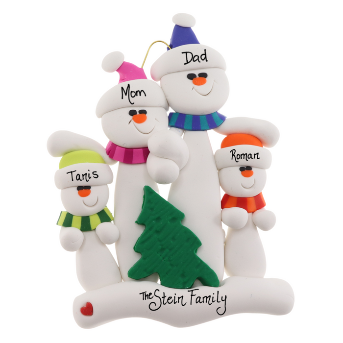 Tree Family of 4 Christmas Ornament