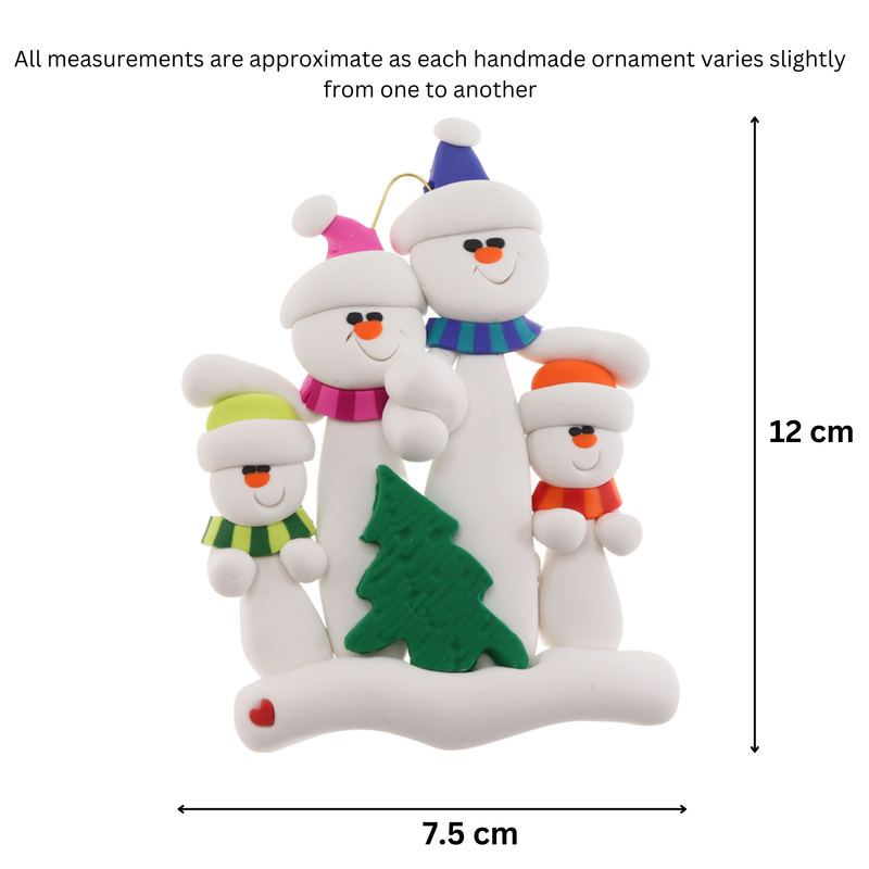 Tree Family of 4 Christmas Ornament
