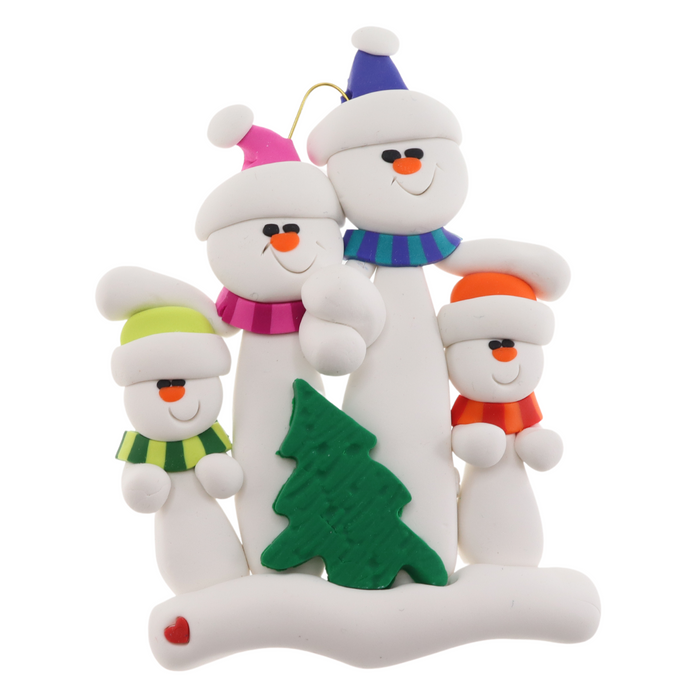 Tree Family of 4 Christmas Ornament