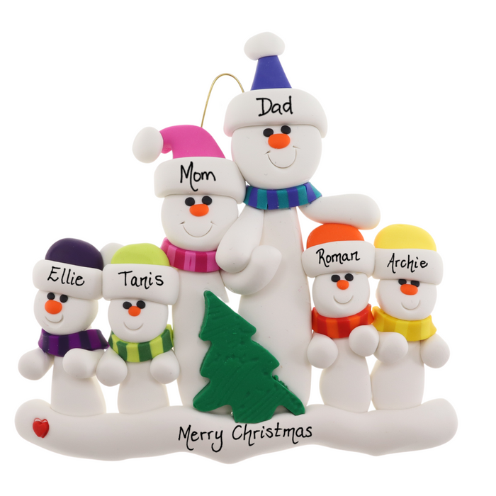 Tree Family of 6 Christmas Ornament