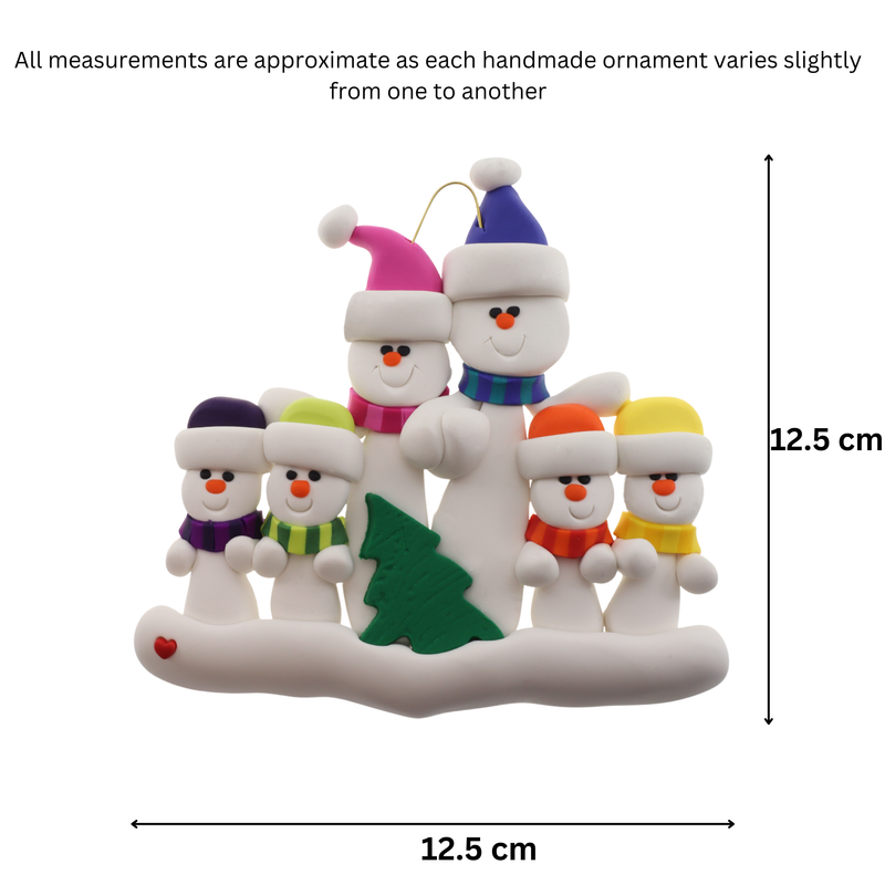 Tree Family of 6 Christmas Ornament