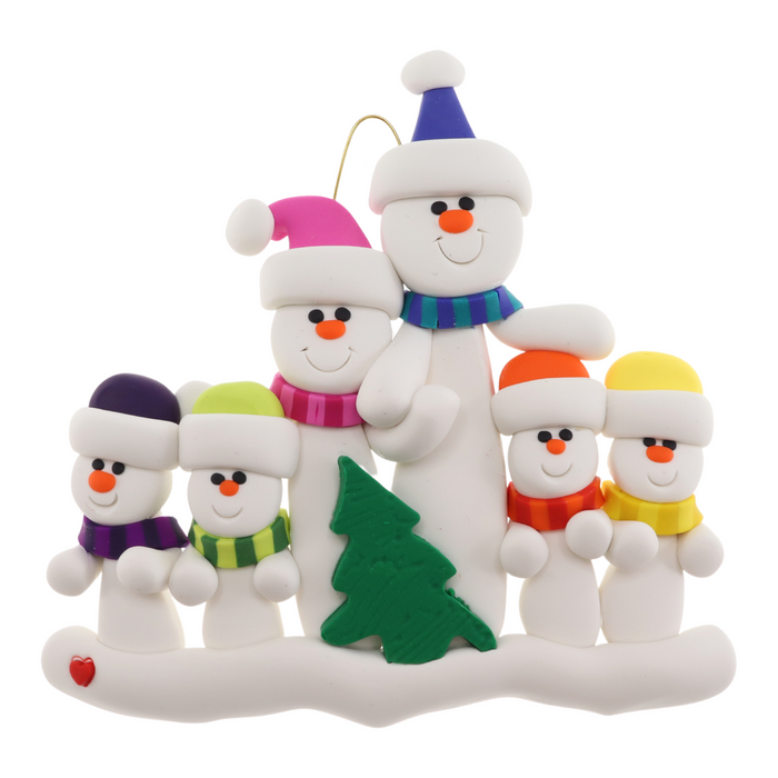 Tree Family of 6 Christmas Ornament