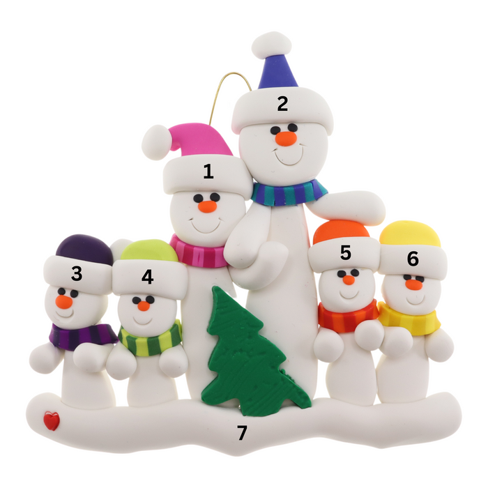 Tree Family of 6 Christmas Ornament